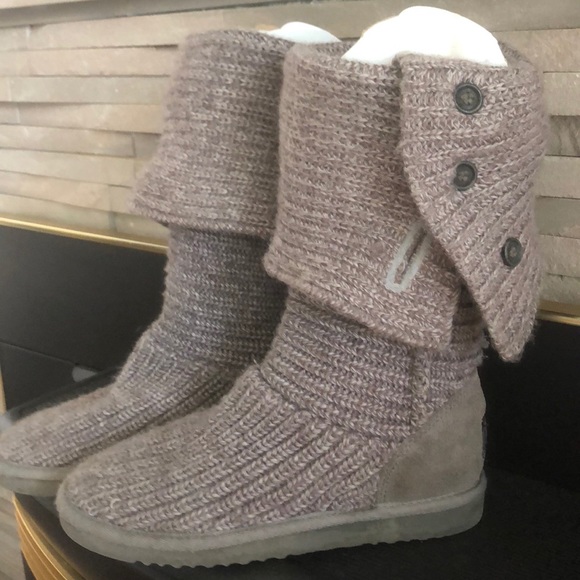 UGG Shoes - Cardy knit tall gray UGGs.